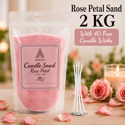 Rosenblüten Deko Kerze Sand Wachsperlen hellrosa 2 kg +40 Dochte UK