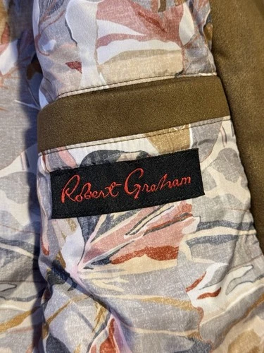 Robert Graham RG-109 Brown Full Zip Lined Jacket Men’s 2XL Regular Fit image 10
