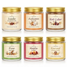 Fall Candles for Home Scented, 6Pack Scented Candle 3.5 oz, colorful