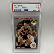 1990 Hoops Drazen Petrovic #248 Rookie PSA 9 Portland Trail Blazers NBA