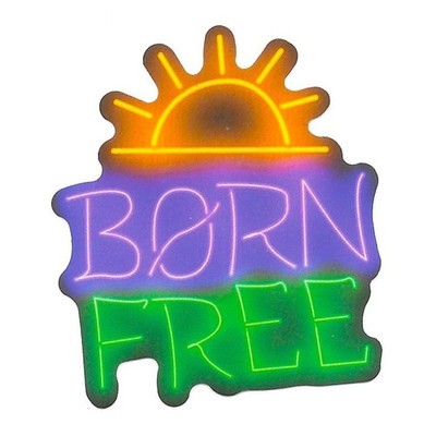 Born Free Neon Sticker Die Cut Vinyl Decal Sunrise Freedom Hippie Journal