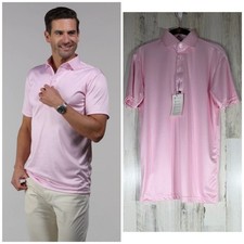 Collars  Co Dress Collar Polo Mens Size Small Pink Gingham Performance Golf NWT