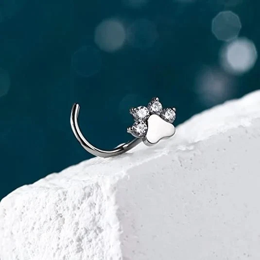 Perno de nariz de pata G23 titanio circón 20G 6,5 mm 2025 nuevo piercing en forma de S joyería Foto 4 de 4