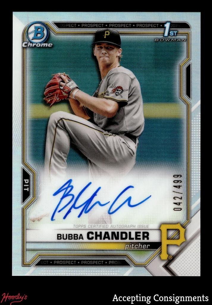2021 Bowman Chrome Draft Refractors Bubba Chandler 1st ROOKIE AUTO 042/499