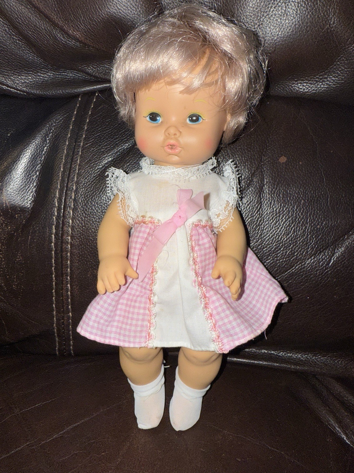Vintage Playmate Doll Adorable Blonde - Pink  Dress And Socks