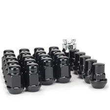 23 Piece Kit Black Bulge Acorn Lug Nuts and Wheel Locks For Jeep With Spare Tire