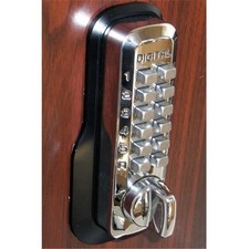 Lockey M-210-BC-EZ Mechanical Keyless Deadbolt Ez Mount Plate Lock - Bright C...