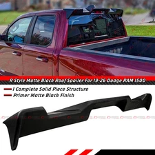 For 19-26 Dodge RAM 1500 R Style Matt Black Rear Truck Top Cab Roof Spoiler Lid