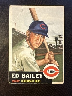 1953 TOPPS #206 ED BAILEY CINCINNATI REDS VG (CREASE) *Hot Corner Vintage*