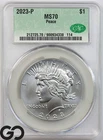 2023-P Peace Silver Dollar, CAC MS-70 ** RARE CAC Flawless Grade!