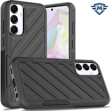 For Samsung A36 Case Shockproof Dual Layer Lined Phone Cover + Tempered Glass