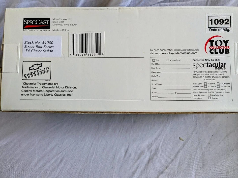 Speccast !:24 1954 Chevy Coupe, Street Rod Bank, New in Box - Image 3 of 3