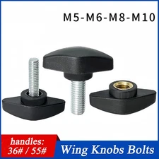 Male Wing Knobs Bolts M5 M6 M8 M10 Clamping Thumb Knob Nuts T-handles Screws