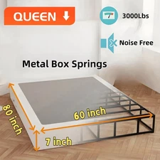 Box Spring 7" in Steel Mattress Bed Foundation Folding Queen Size