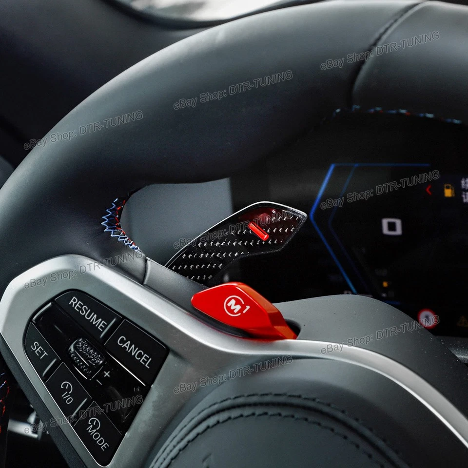 Palancas de cambio de fibra de carbono M actualización interior para BMW X5 G05 X5M F95 2019-2025 Foto 4 de 4