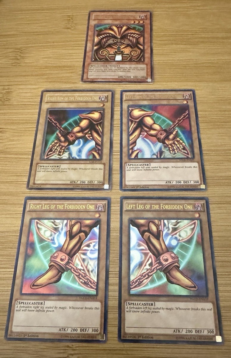 Yu-Gi-Oh Exodia Complete Set 5 Cards Forbidden One Full Set LOB Vintage |  eBay