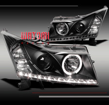 11-14 CHEVY CRUZE HALO DRL LED BLACK PROJECTOR HEADLIGHTS SIGNAL LEFT+RIGHT PAIR