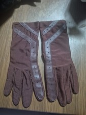 Vintage Isotoner Warm-Ups Aris Burgundy Chevron Gloves Women  s Small