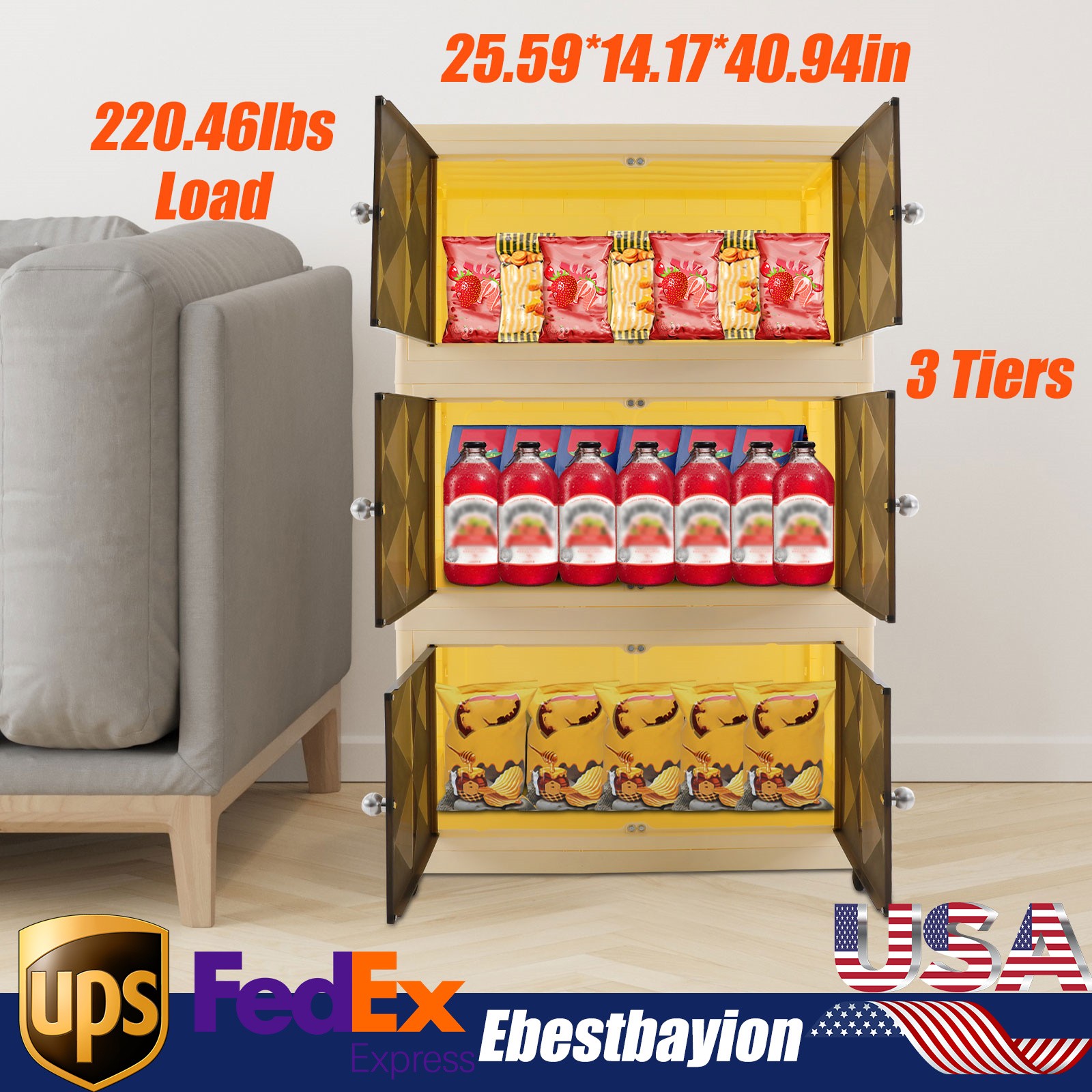 Storage Bins with Lid 21Gal Plastic Storage Bin 3 Packs Stackable Storage Bin