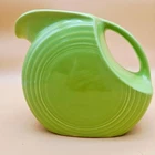 Fiesta Fiestaware Large Disc Pitcher Chartreuse Green 67 oz Back Mark Letter "H"
