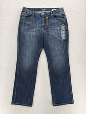 Lee Jeans Womens 16 Blue Relaxed Fit Straight Leg Mid Rise Stretch Denim NWT
