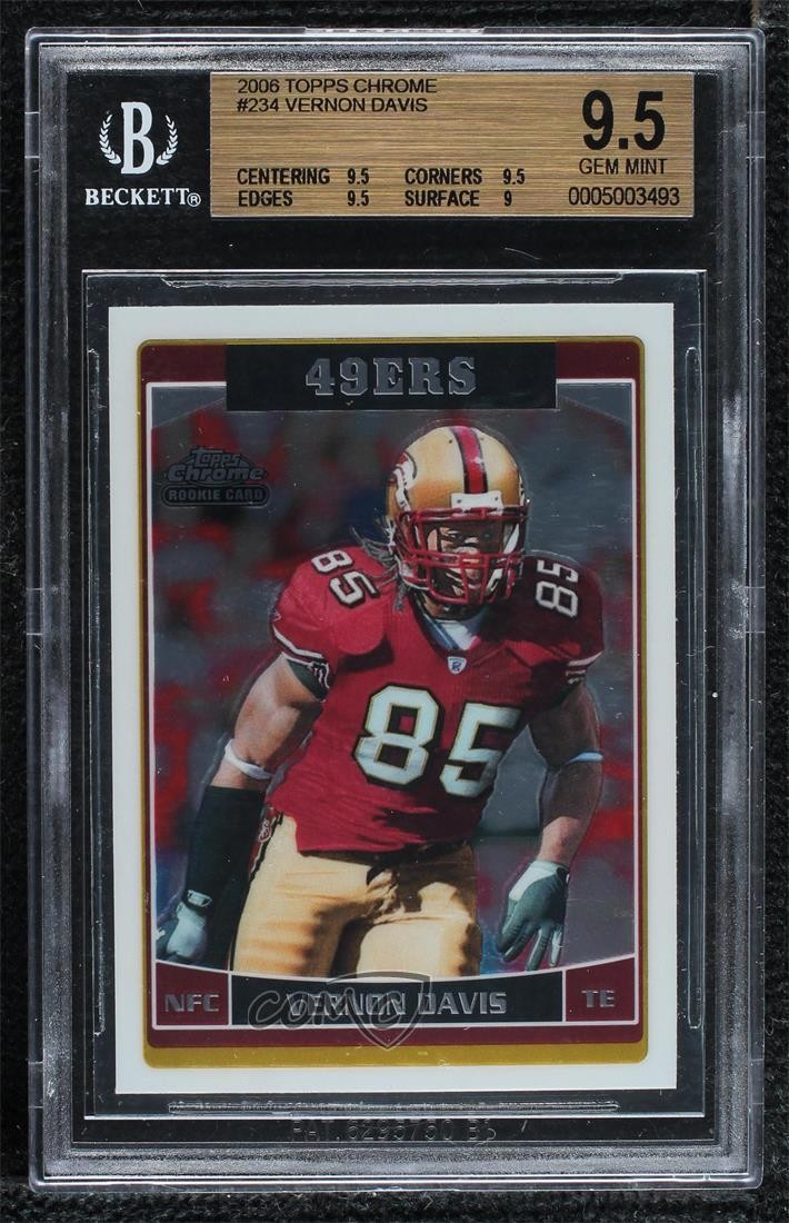 2006 Topps Chrome Vernon Davis #234 BGS 9.5 GEM MINT 1u6