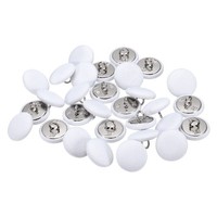 30Stk 28L Stoffbezogene KnöPfe 18Mm Runde MetallknöPfe Mit Satin-NäHknopf, Weiß