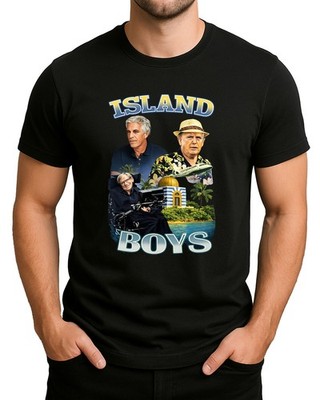 Island Boys   Politik Satire Motiv mit Epstein, Trump & Stephen Hawking Herren T