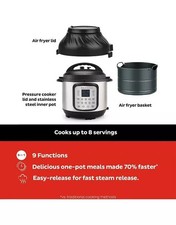 Instant Pot Duo Crisp AF 8 Multi Pressure Cooker & Air Fryer 8L Stainless Steel