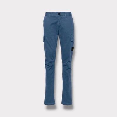 Stone Island Cargo Hose Anthrazit Blau Compass Patch Größe 34 Slim Fit