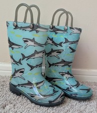 Western Chief Rain Boots For Kids Tropical Shark Lighted Size 7
