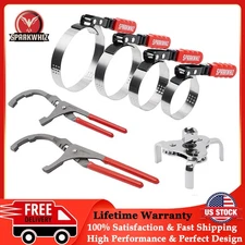 Set of 7 SPARKWHIZ Red Oil Filter Wrench Set Adjustable 3-Jaw Oil Filter Wrench