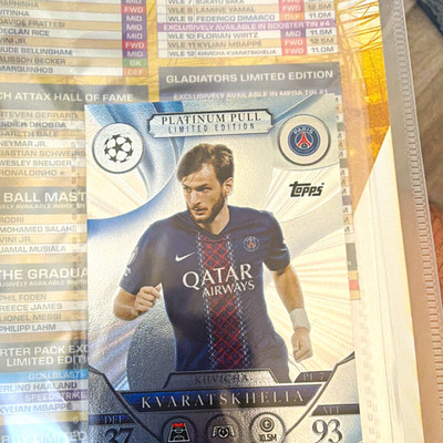Topps Platinum Pull Limited Edition Khvicha Kvaratskhelia UCL PSG