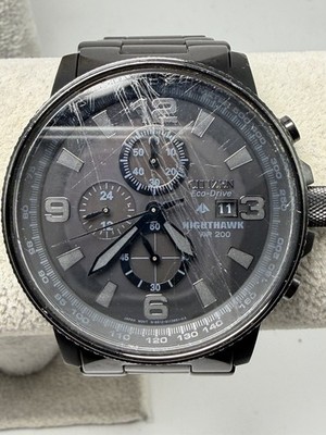 Scratched Citizen Eco-Drive B612-S078245 Nighthawk Mens Working Watch 42MM 7.5''