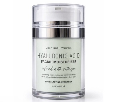 Clinical Works Hyaluronic Acid Facial Moisturizer 3.2 oz Infused w/ Collagen
