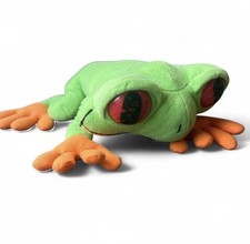 Petting Zoo Tree Frog Plush Green Red Eyes Realistic Orange Feet Soft Toy