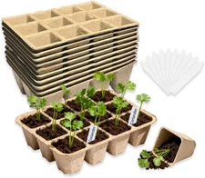 10-Pack Seed Starter Trays – Peat Pots for Seedlings, 120 Biodegradable Seed S