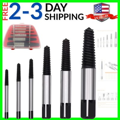 6PCs Damaged Screw Extractor Kits, Chrome-vanadium Steel Stripped Screw Extra...