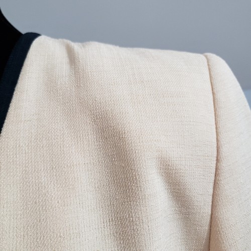 Giacca tuta vintage Kasper blazer giallo pallido nero bordo carriera 8P Corpcore - Foto 9 di 13