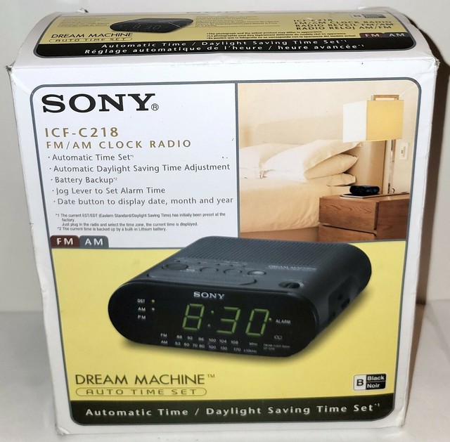 Sony Dream Machine Black Am FM Dual Alarm Clock Radio Model ICF C740