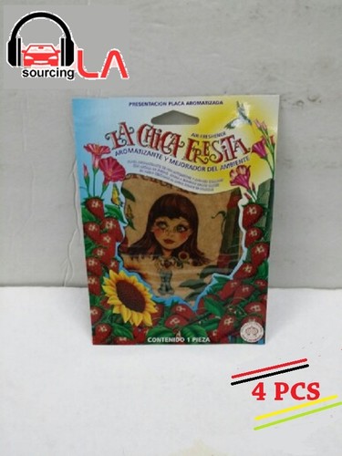 LA CHICA FRESITA CAR AIR FRESHENER DEODORANT STRAWBERRY FRESA AROMATIZANTE 4PCS - Picture 2 of 2
