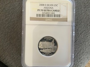 2008 ARIZONA SILVER NGC PF70 QUARTER