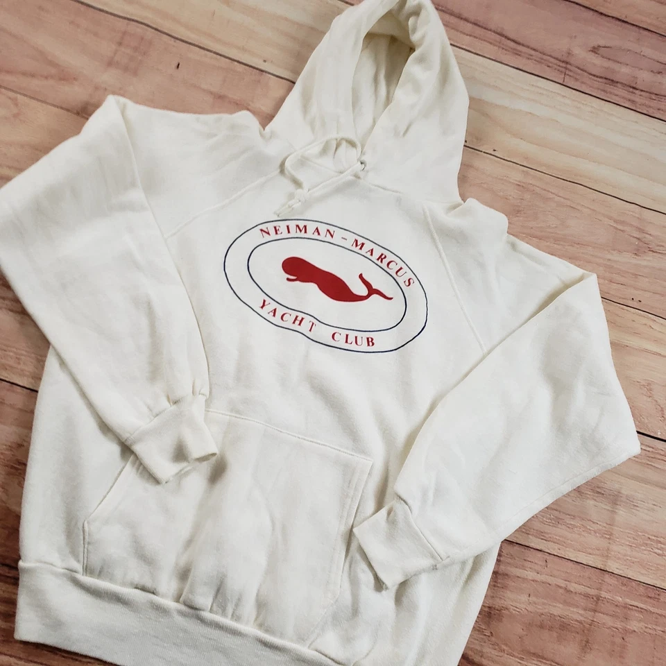 Suéter Neiman Marcus Mujer Extra Grande Blanco Rojo Club Náutico Sudadera con Capucha Ballena Foto 2 de 4