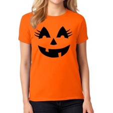 Pumpkin face T-shirt Jack o Lantern Halloween Costume family Shirts Mens Kids