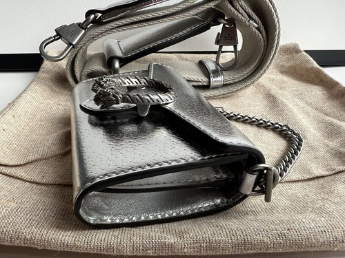 GUCCI 696804 DIONYSUS MICRO CROSSBODY SILBER LEDER MIT KETTE/SCHULTERRIEMEN NEU - Bild 14 von 21