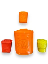 Moose The Trash Pack Series Empty Lot Of 4 Red Wheelie Bin Orange Cans
