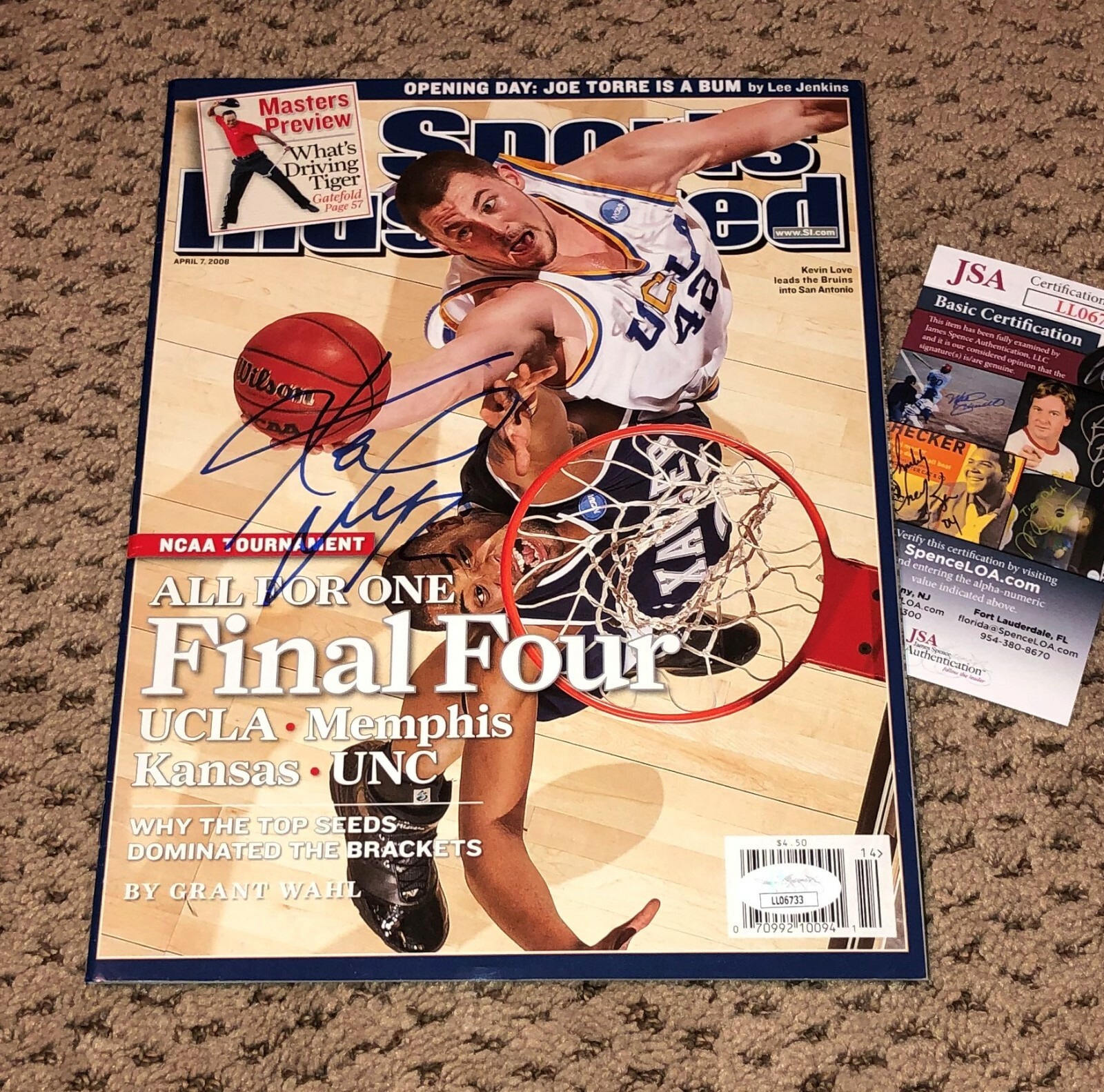 KEVIN LOVE SIGNED SPORTS ILLUSTRATED AUTOGRAPH UCLA JSA BASKETBALL BRUINS 