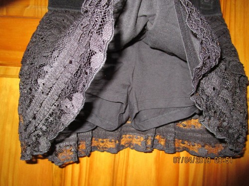 SO black ruffled lace skort with sequins....lined size 12 girls, NEW - Picture 4 of 11