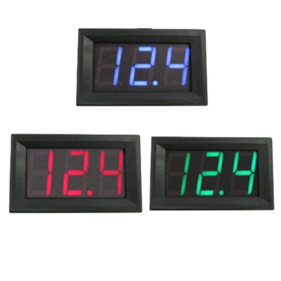 Voltmeter Tester Digital Voltage Test Battery Panel, DC 0-30V Red/Blue/Green LED