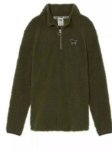 olive green sherpa pullover